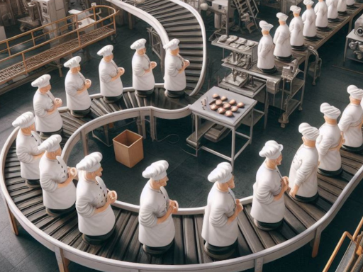 A factory that assembles little chefs